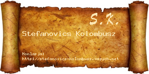 Stefanovics Kolombusz névjegykártya